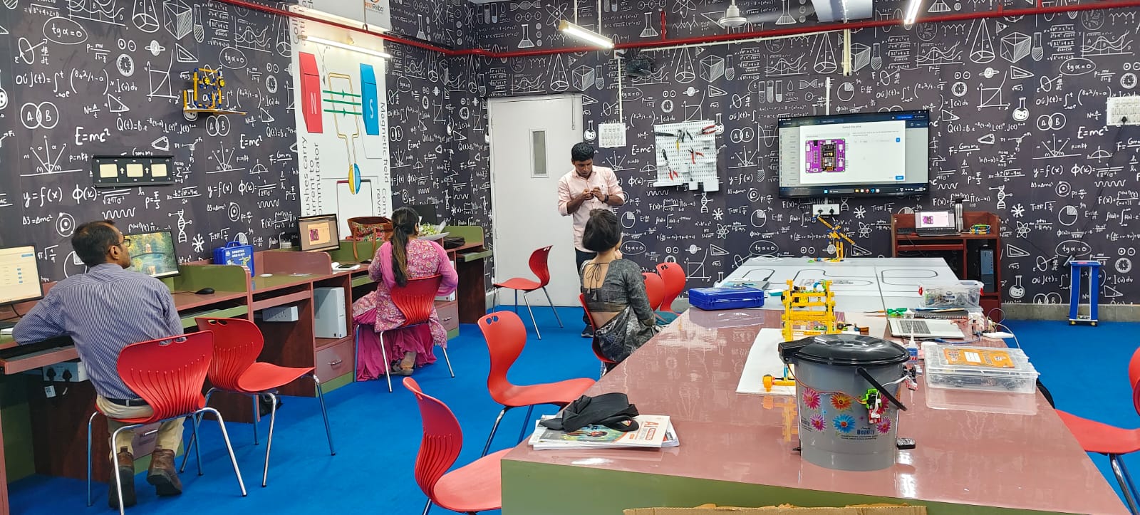 BharatRobo classroom lab with robotics equipment and live instruction